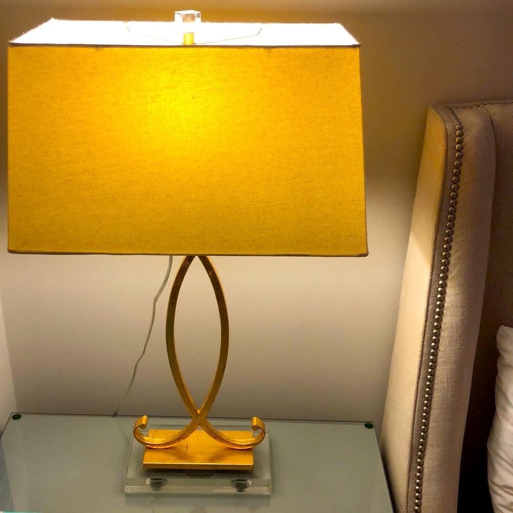 Matching gold and cream lamps